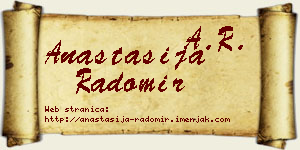 Anastasija Radomir vizit kartica